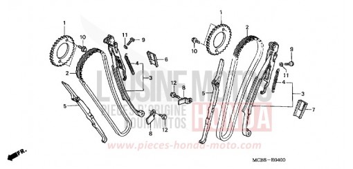 CAM CHAIN/TENSIONER XL650V3 de 2003